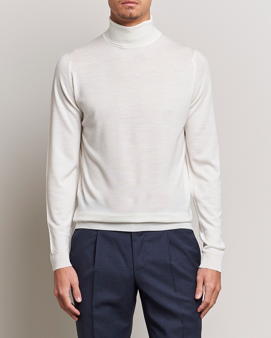 Herre | Gensere | John Smedley | Cherwell Extra Fine Merino Rollneck Snow White