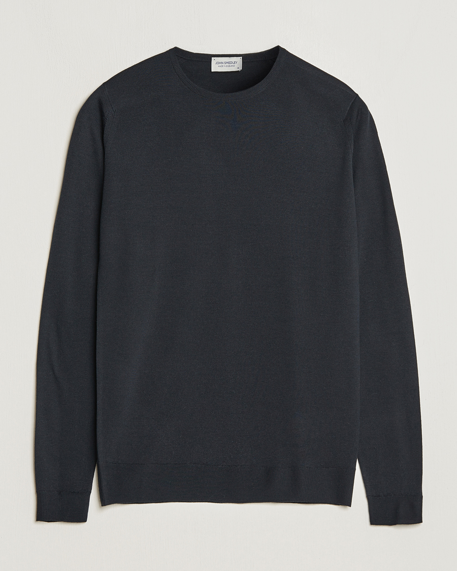 Herre | Gensere | John Smedley | Lundy Extra Fine Merino Crew Neck Black