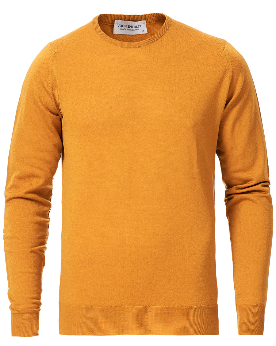 Herre | Gensere | John Smedley | Lundy Extra Fine Merino Crew Neck Saffron