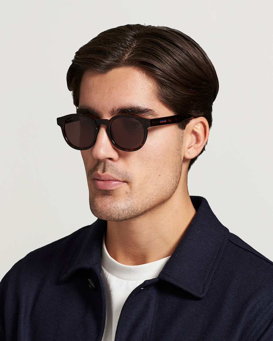Herre | Runde solbriller | Gucci | GG0825S Sunglasses Havana/Brown
