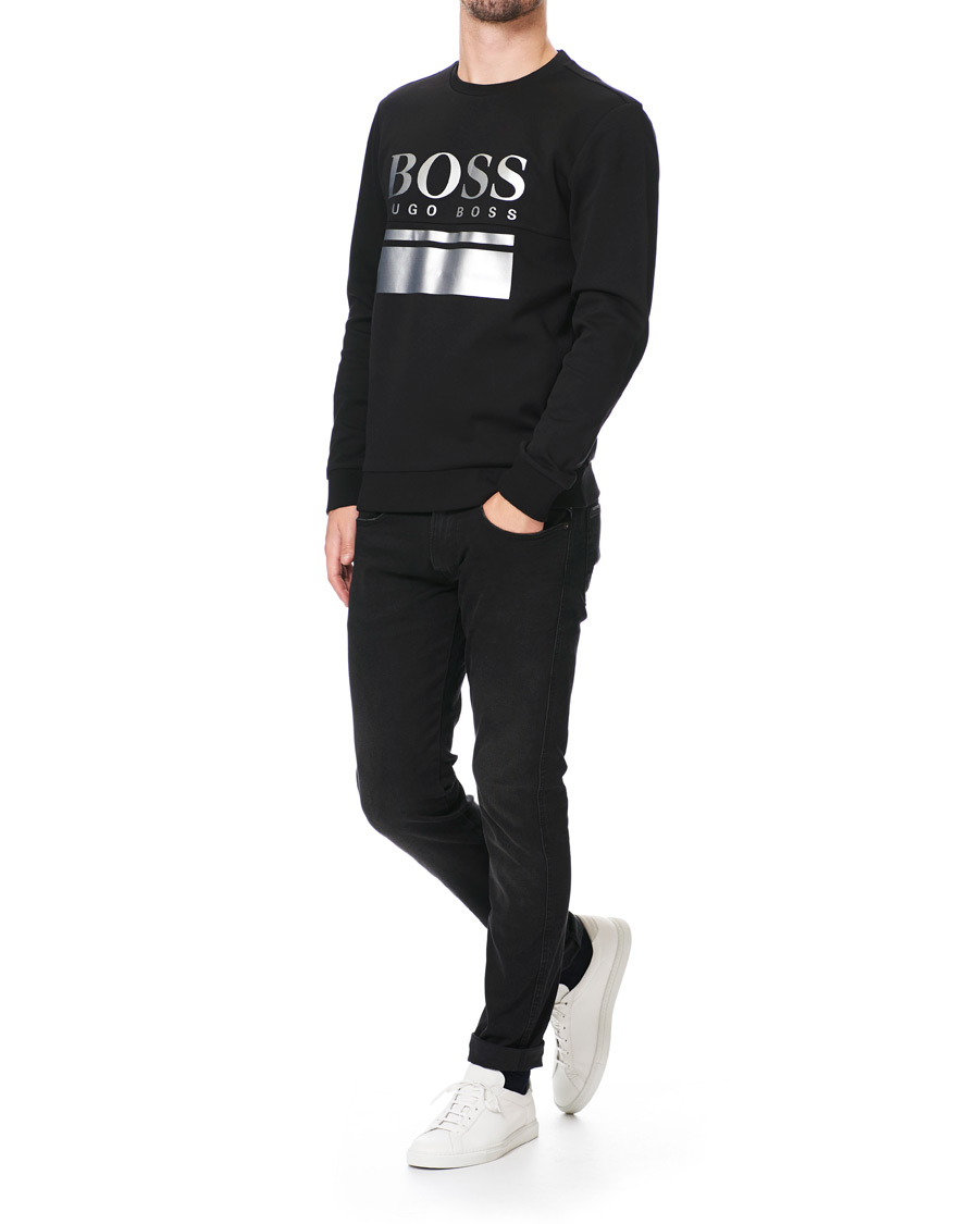 Herre | Gensere | BOSS GREEN | BOSS Athleisure Salbo Crew Neck Sweater Black/Silver