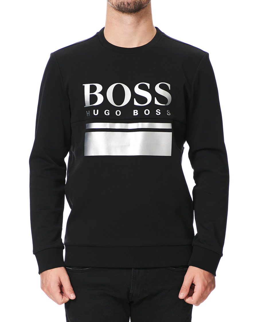 Herre | Gensere | BOSS GREEN | BOSS Athleisure Salbo Crew Neck Sweater Black/Silver