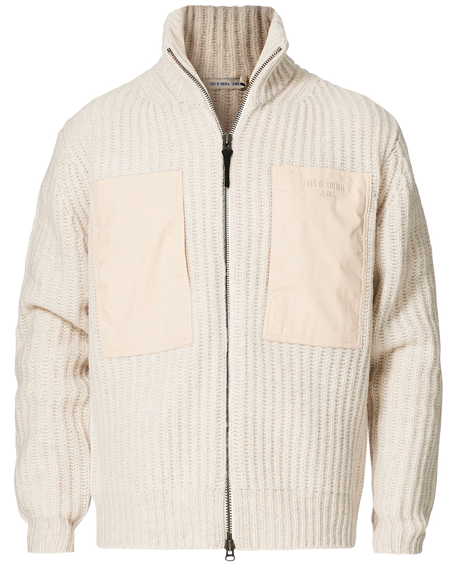 Herre | Gensere | Tiger of Sweden Jeans | Rynger Wool Full Zip Beige