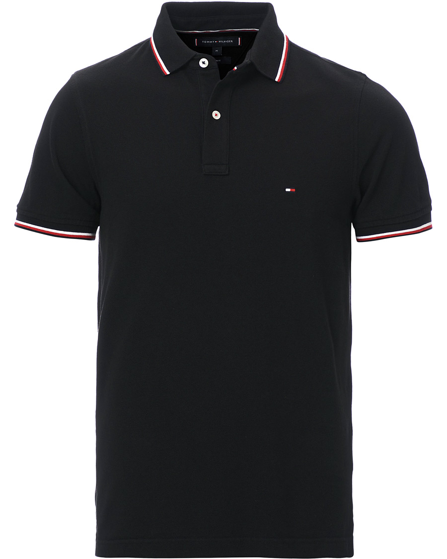 Herre | Pikéer | Tommy Hilfiger | Slim Fit Tipped Polo Black