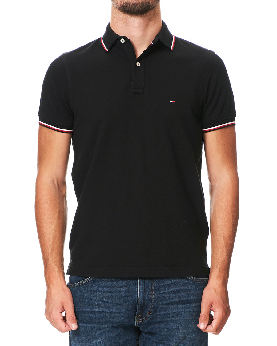 Herre | Pikéer | Tommy Hilfiger | Slim Fit Tipped Polo Black