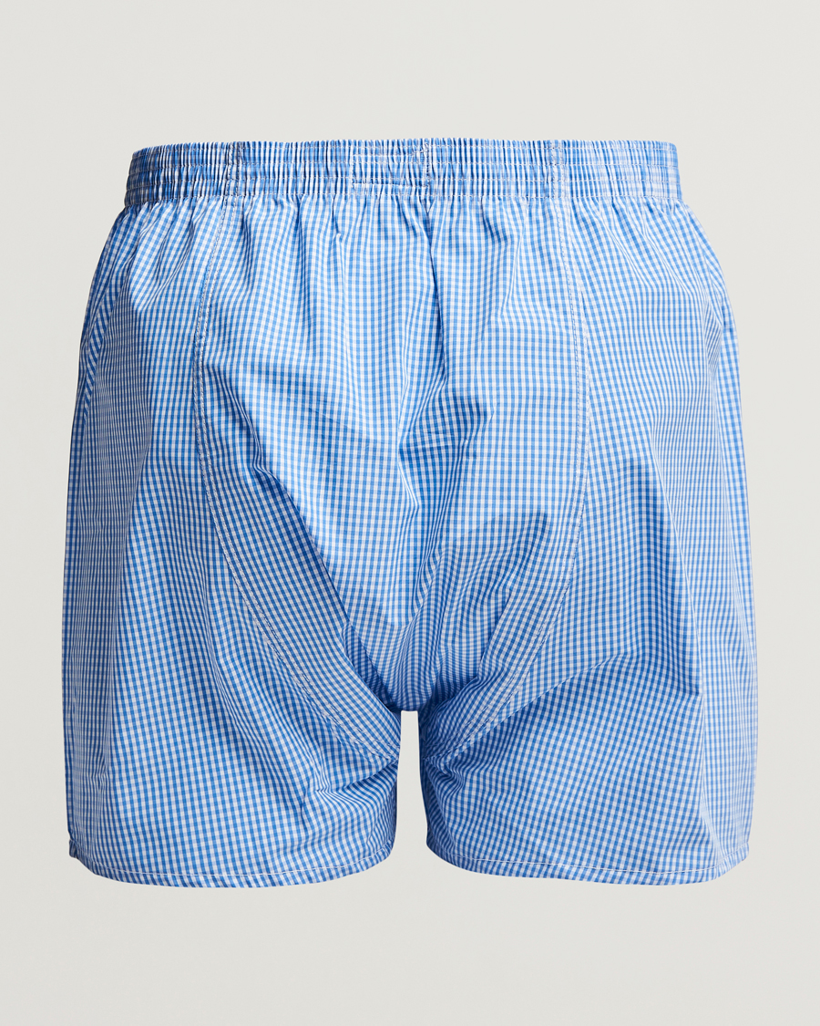 Herre | Derek Rose | Derek Rose | Classic Fit Cotton Boxer Shorts Blue Gingham