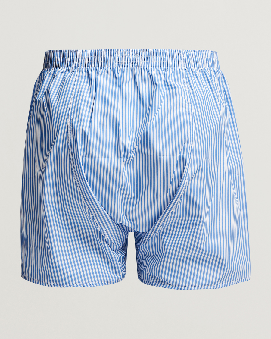 Herr |  | Derek Rose | Classic Fit Cotton Boxer Shorts Blue Stripe