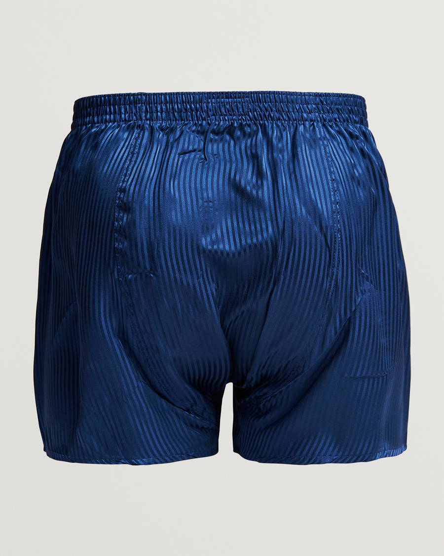 Herre | Boksershorts | Derek Rose | Classic Fit Silk Boxer Shorts Navy