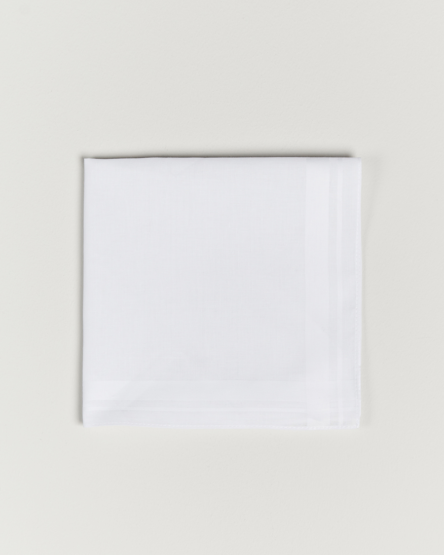 Herre | Amanda Christensen Cotton Pocket Square White | Amanda Christensen | Cotton Pocket Square White