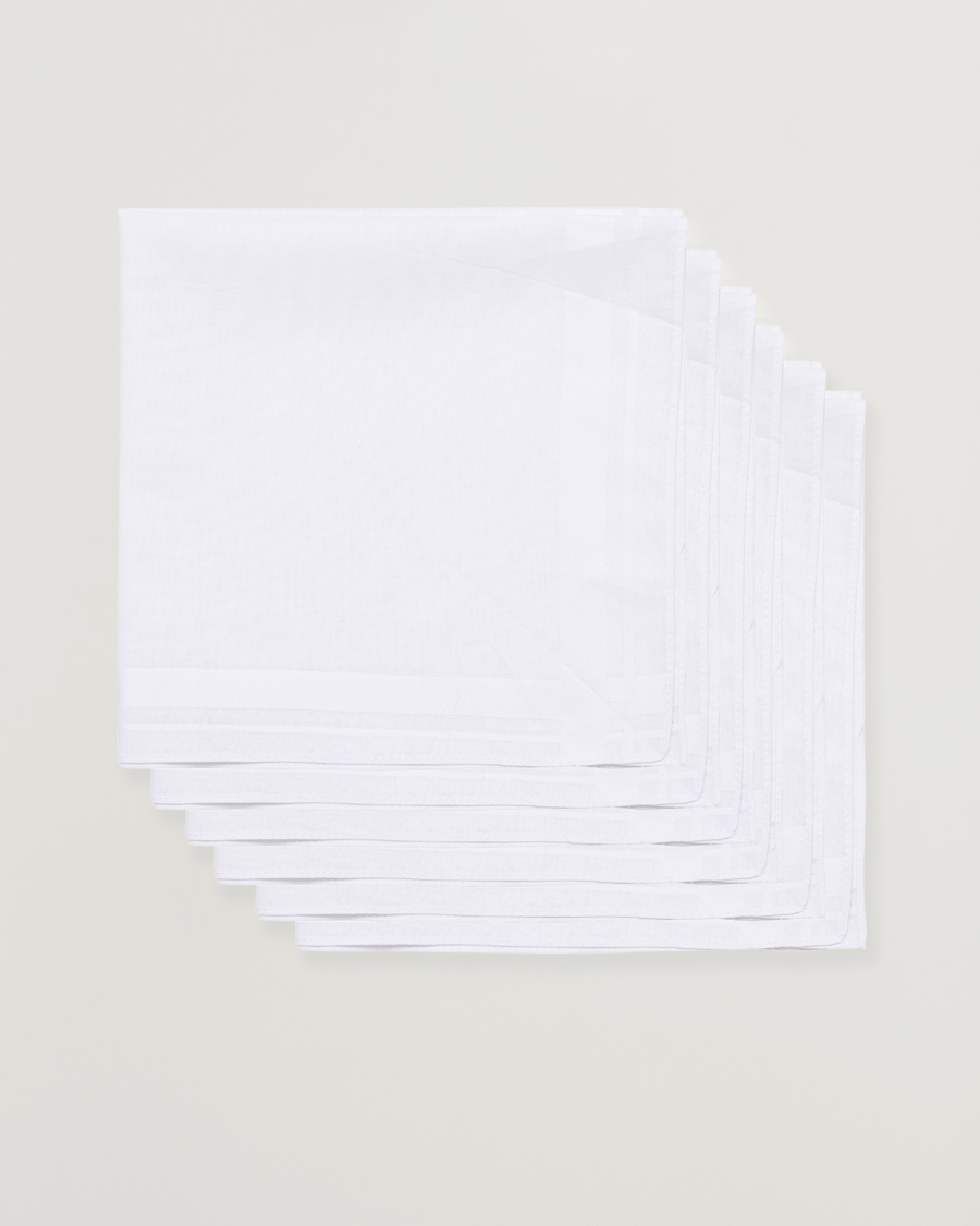 Herre | Lommetørkle | Amanda Christensen | 6-pack Cotton Pocket Square White