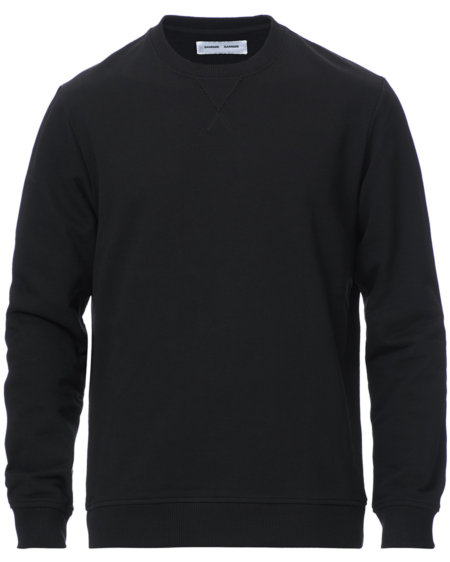 Herre | Gensere | Samsøe Samsøe | Samsøe & Samsøe Hugo Organic Cotton Crew Neck Sweat Black