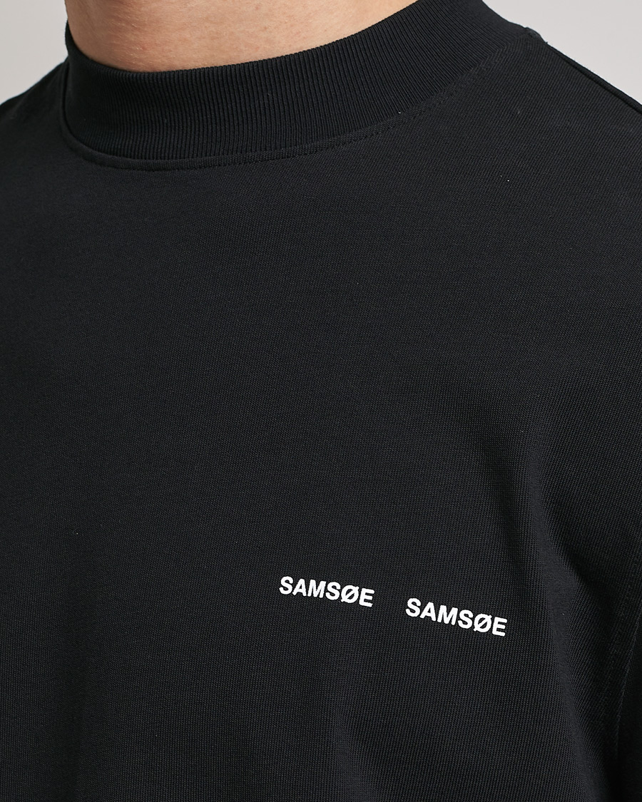 Herre | T-Shirts | Samsøe & Samsøe | Norsbro Long Sleeve Organic Cotton Tee Black