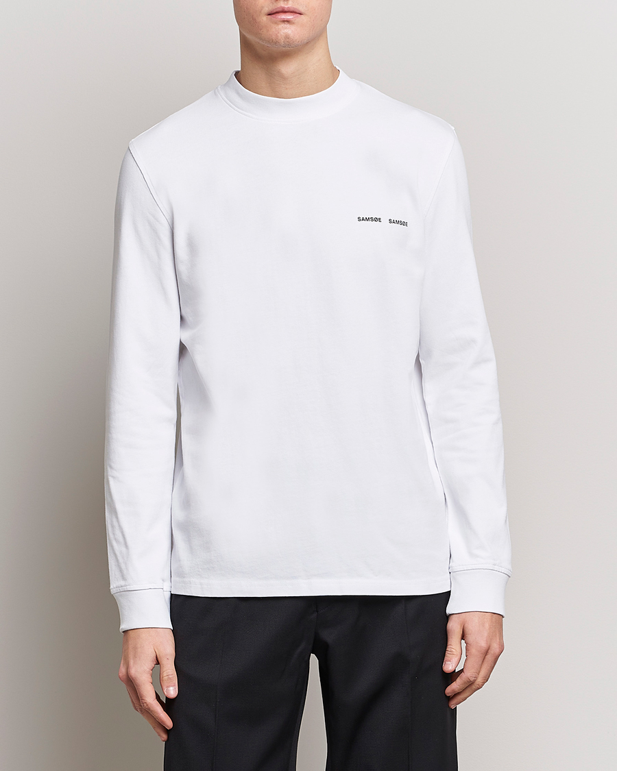 Herre | Langermede t-shirts | Samsøe & Samsøe | Norsbro Long Sleeve Organic Cotton Tee White
