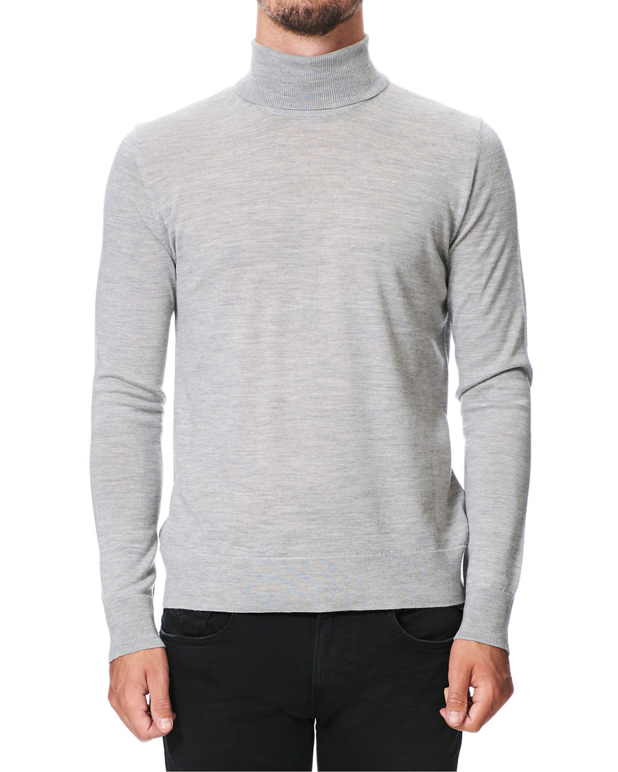 Herre | Gensere | Samsøe Samsøe | Samsøe & Samsøe Flemming Superfine Merino Wool Rollneck Grey Mel