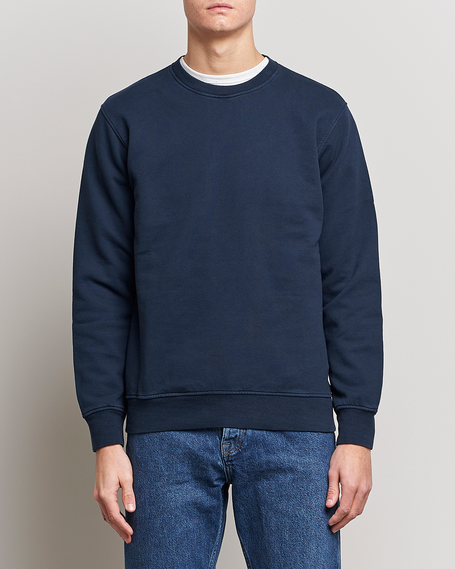 Herre | Gensere | Colorful Standard | Classic Organic Crew Neck Sweat Navy Blue