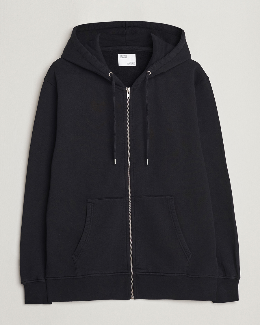 Herre | Gensere | Colorful Standard | Classic Organic Full Zip Hood Deep Black