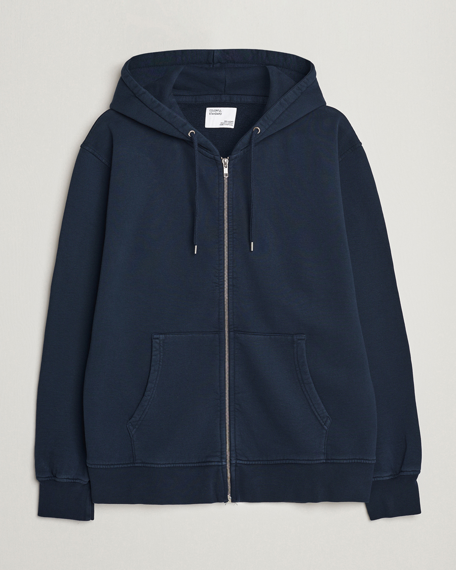 Herre | Gensere | Colorful Standard | Classic Organic Full Zip Hood Navy Blue