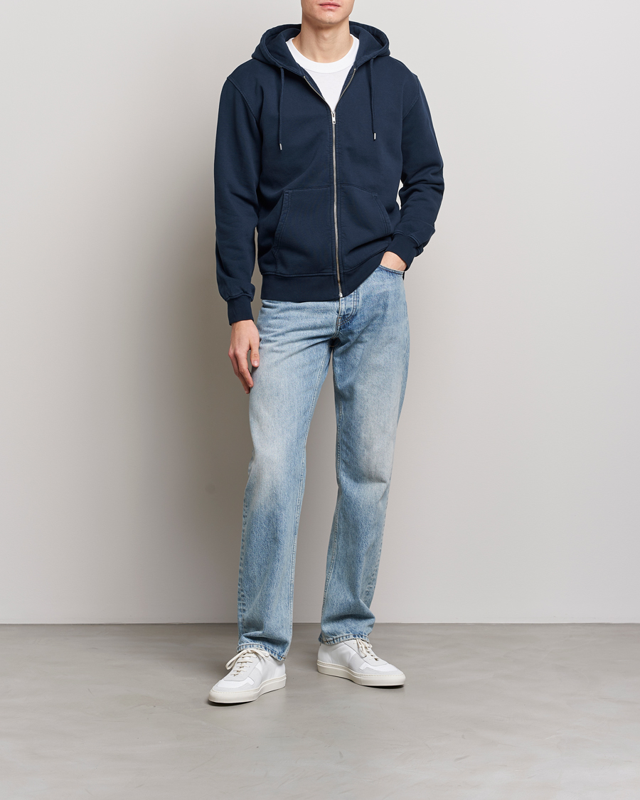 Herre | Gensere | Colorful Standard | Classic Organic Full Zip Hood Navy Blue