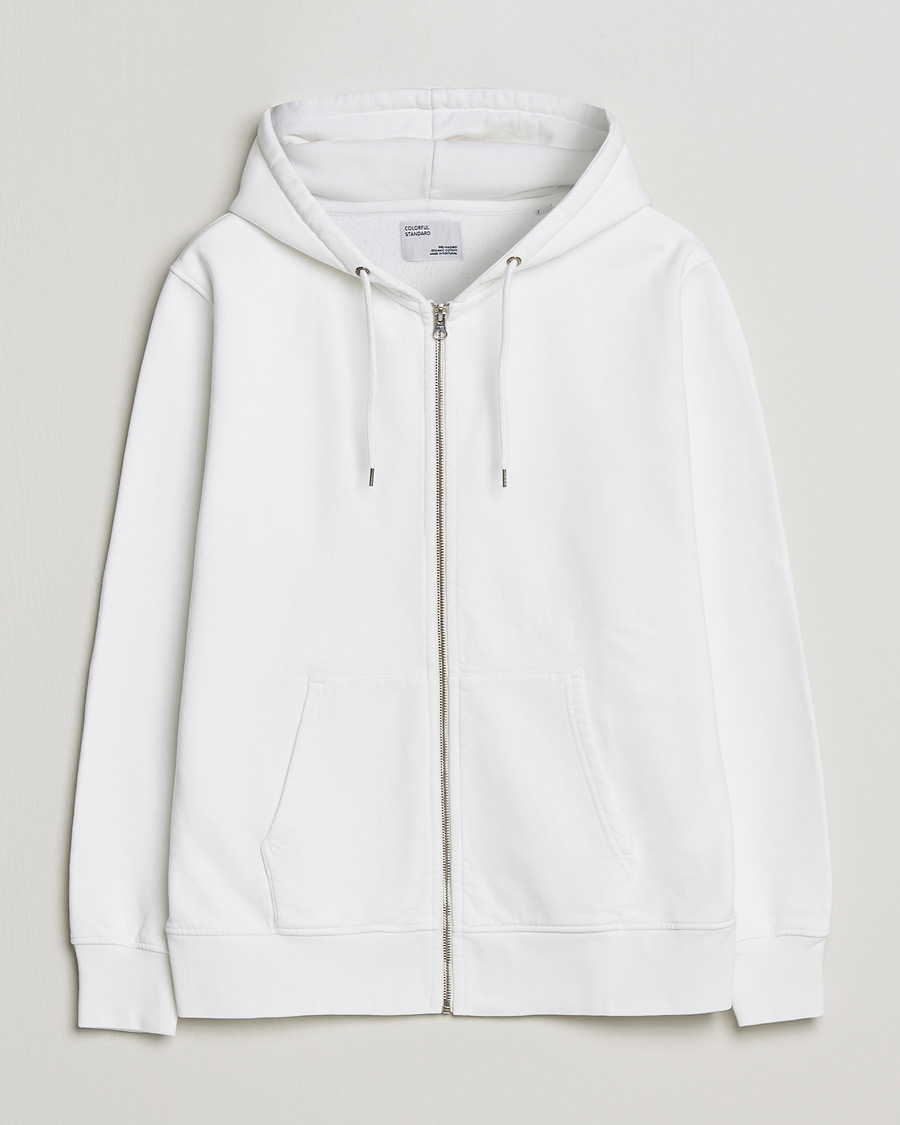 Herre | Gensere | Colorful Standard | Classic Organic Full Zip Hood Optical White