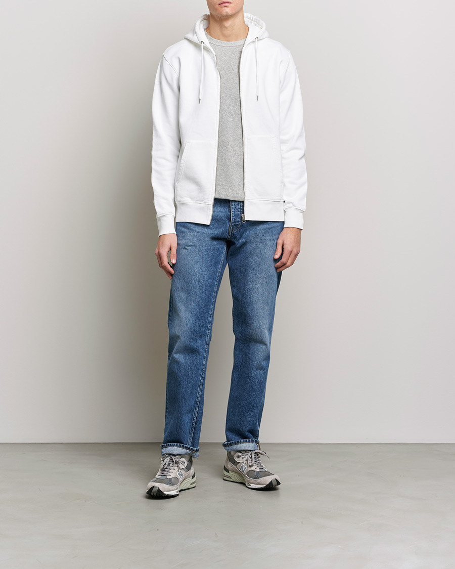 Herre | Gensere | Colorful Standard | Classic Organic Full Zip Hood Optical White
