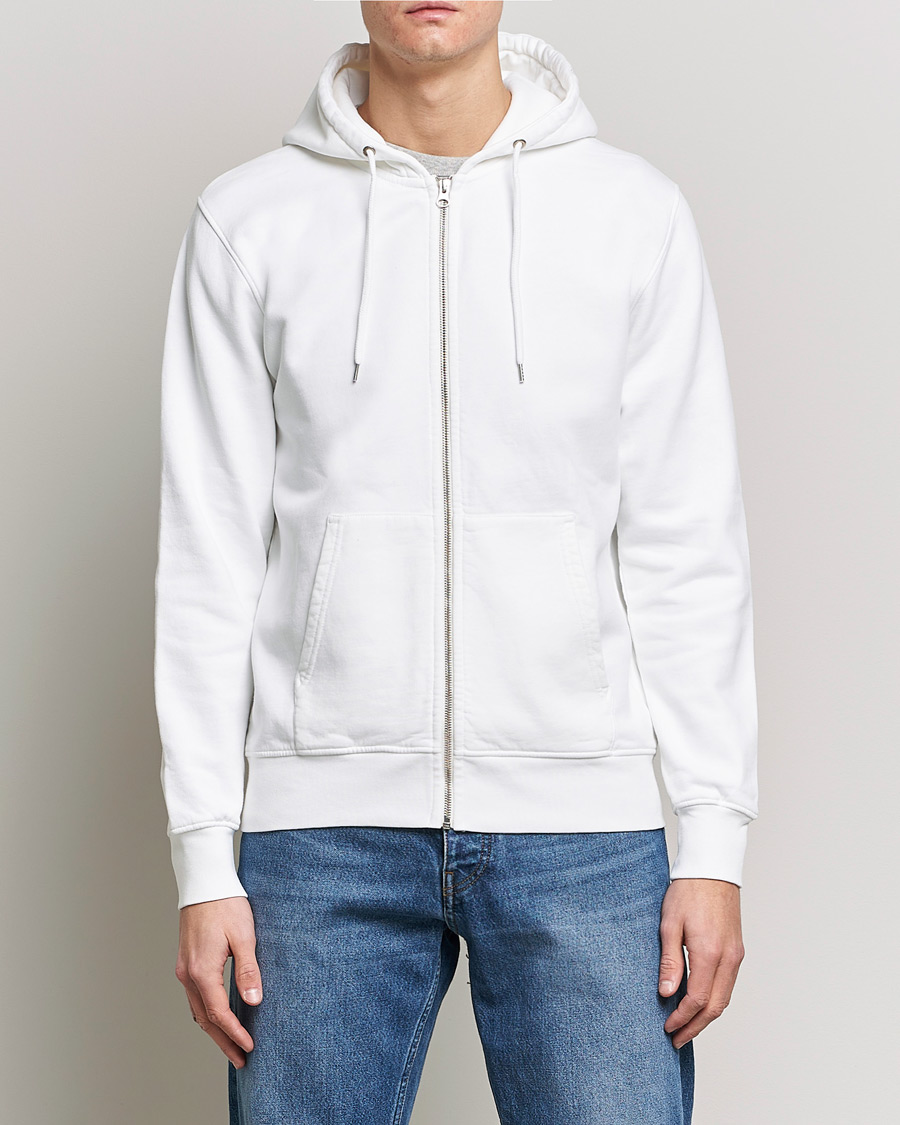 Herre | Gensere | Colorful Standard | Classic Organic Full Zip Hood Optical White