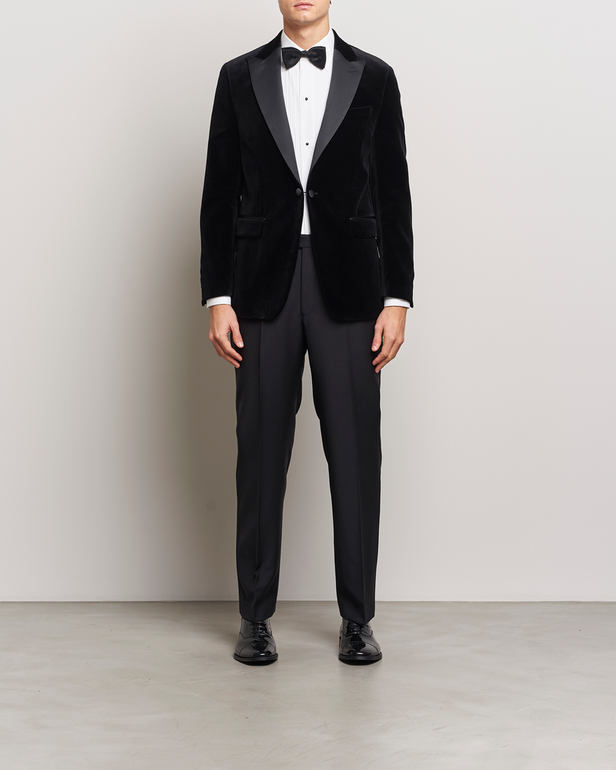 Herre | Dressjakker | Oscar Jacobson | Frampton Velvet Tuxedo Blazer Black