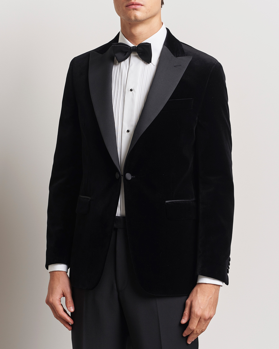 Herre | Dressjakker | Oscar Jacobson | Frampton Velvet Tuxedo Blazer Black