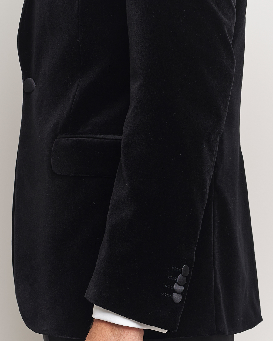 Herre | Dressjakker | Oscar Jacobson | Frampton Velvet Tuxedo Blazer Black