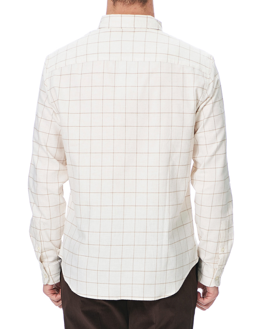 Herre | Skjorter | Club Monaco | Checked Button Down Flannel Shirt Ivory XXL