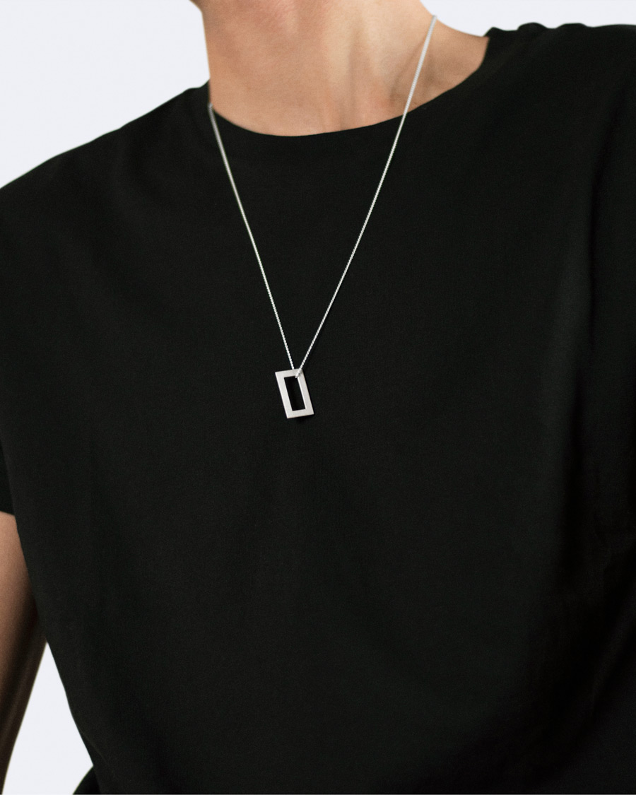 Herre | Avdelinger | LE GRAMME | Rectangular Necklace Le 3.4 Sterling Silver