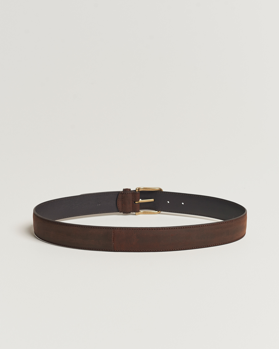 Herre | Bryllupsdress | Crockett & Jones | 3,5 cm Belt Dk Brown Rough-Out Suede