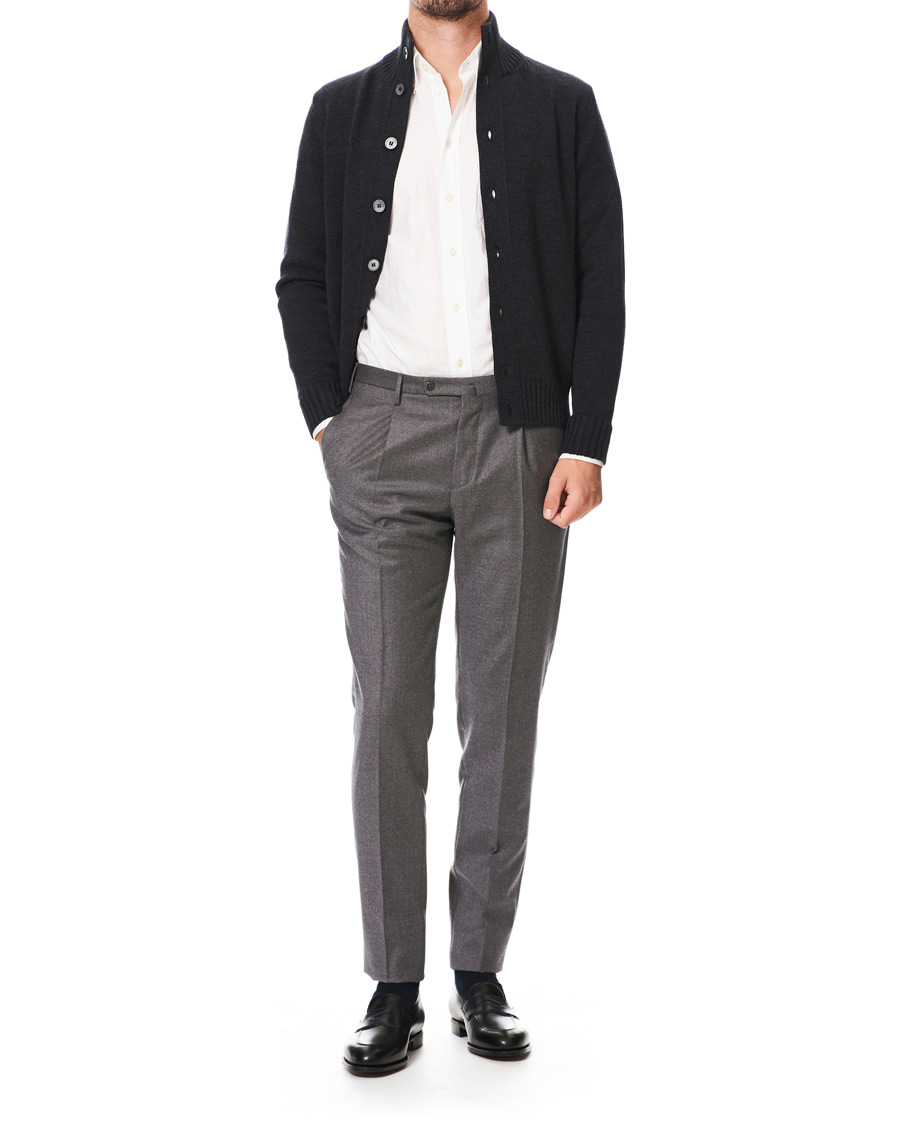 Herre | Gensere | Zanone | Virgin Merino Wool Chioto Cardigan Charcoal
