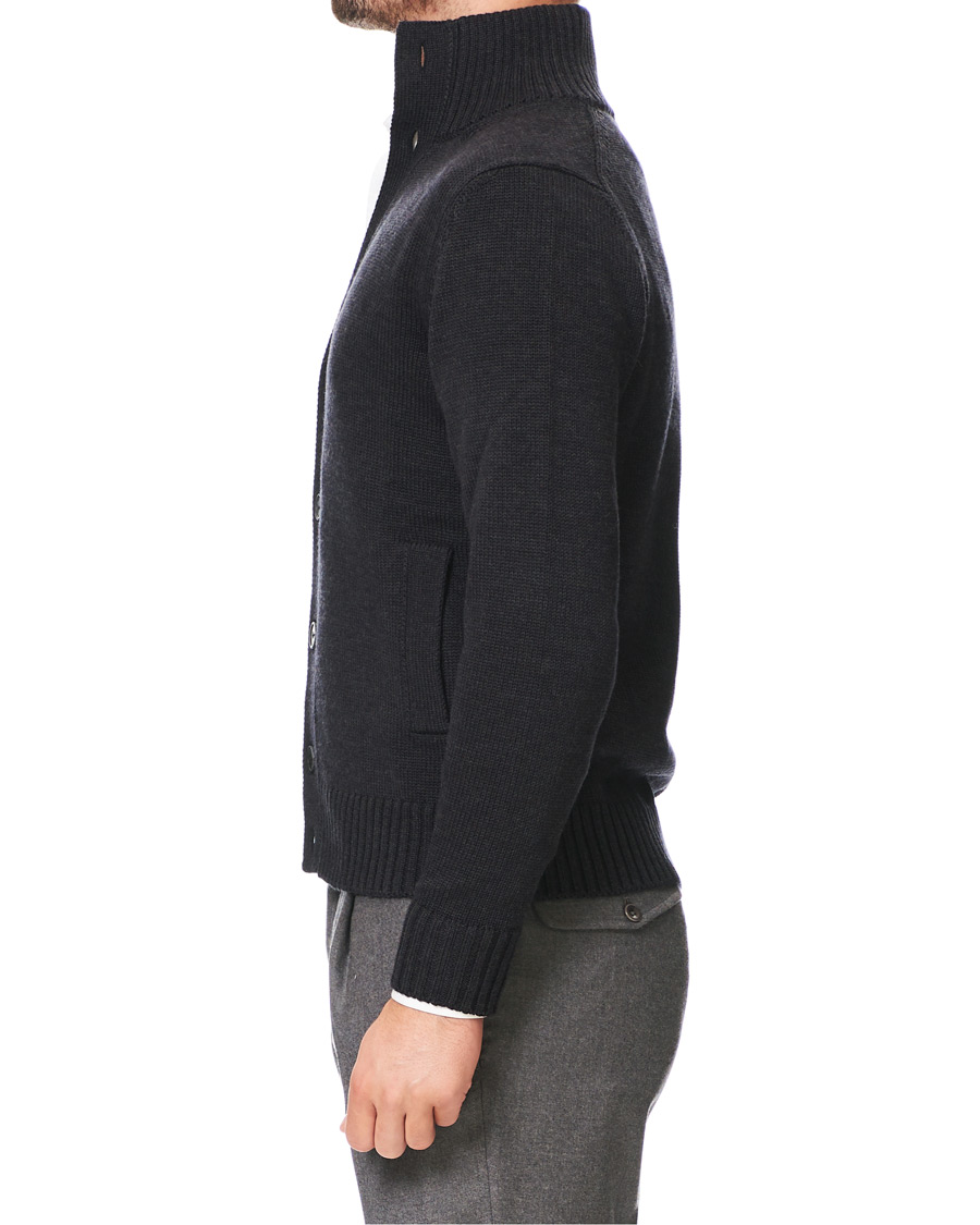 Herre | Gensere | Zanone | Virgin Merino Wool Chioto Cardigan Charcoal