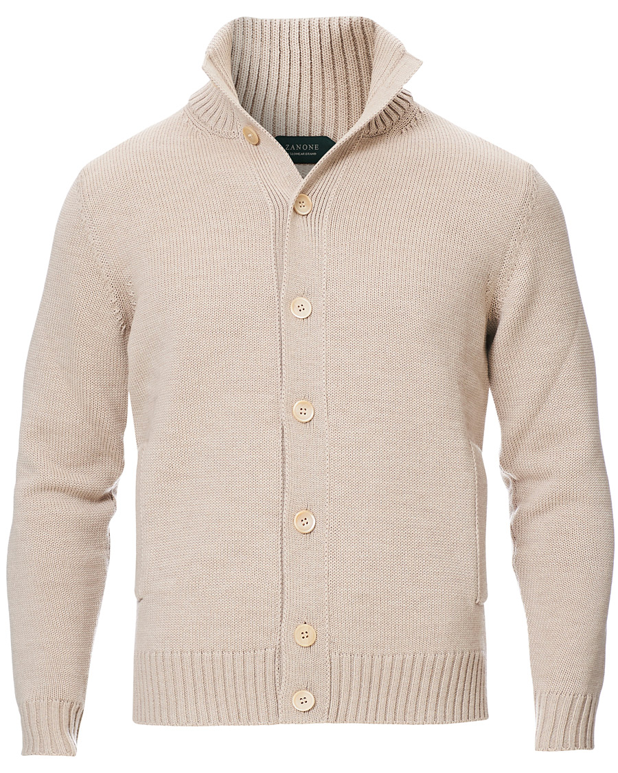 Herre | Gensere | Zanone | Virgin Merino Wool Chioto Cardigan Beige