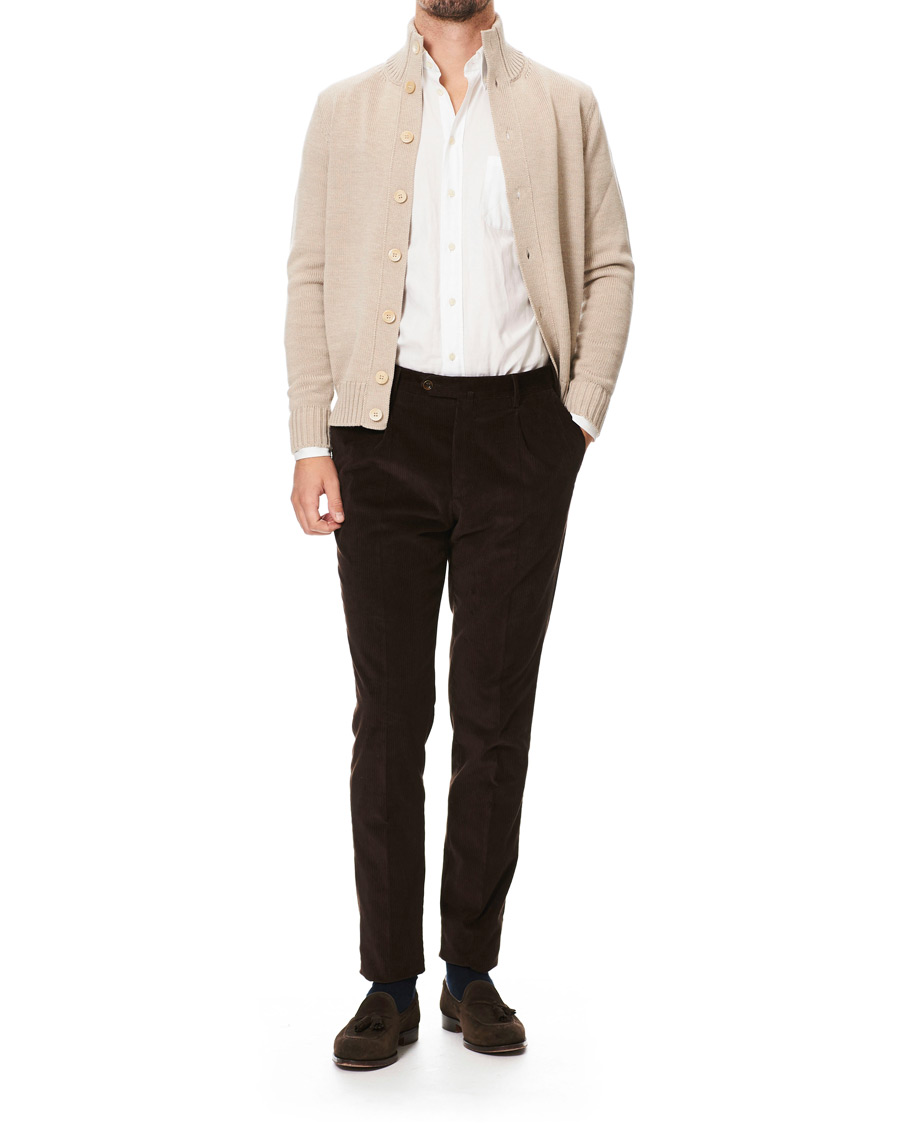 Herre | Gensere | Zanone | Virgin Merino Wool Chioto Cardigan Beige