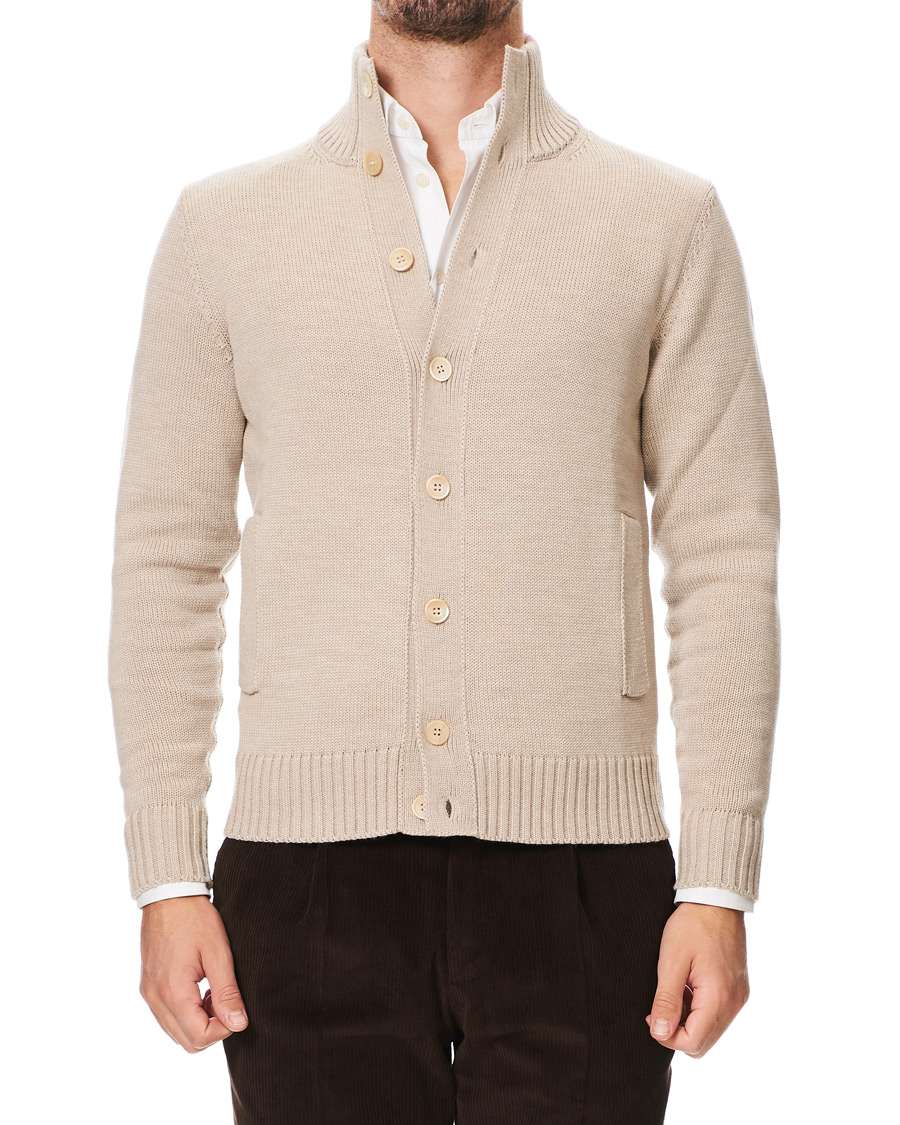Herre | Gensere | Zanone | Virgin Merino Wool Chioto Cardigan Beige