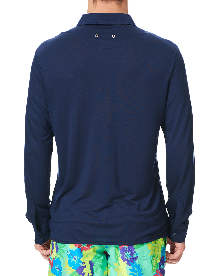 Herre | Skjorter | Vilebrequin | Calandre Jersey Tencel Shirt Navy