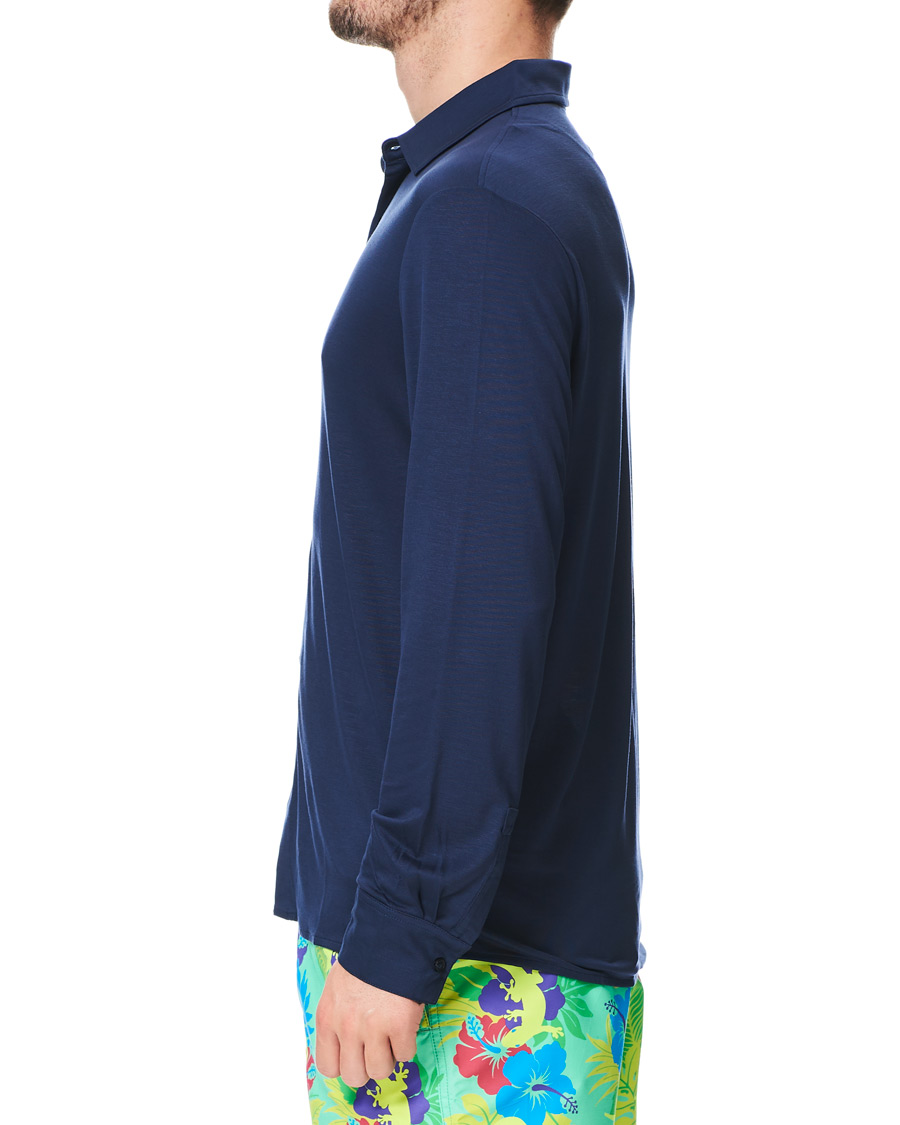 Herre | Skjorter | Vilebrequin | Calandre Jersey Tencel Shirt Navy