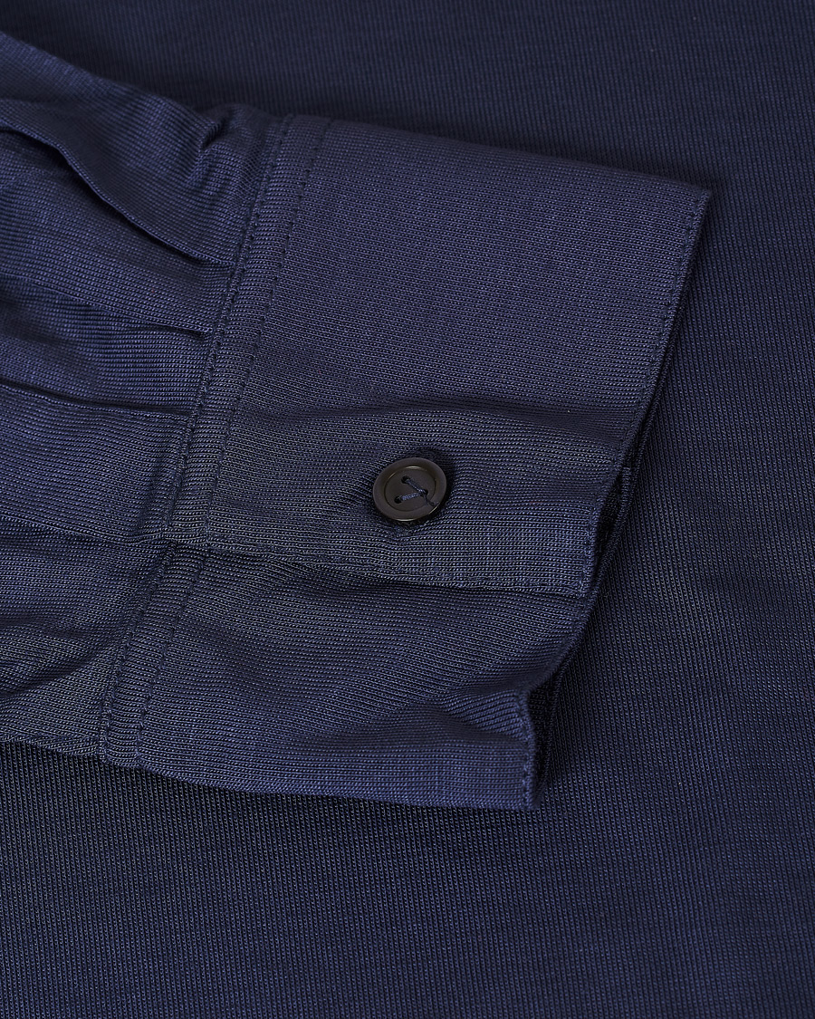 Herre | Skjorter | Vilebrequin | Calandre Jersey Tencel Shirt Navy
