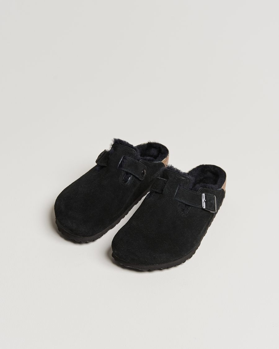 Herre | BIRKENSTOCK Boston Shearling Black Suede | BIRKENSTOCK | Boston Shearling Black Suede