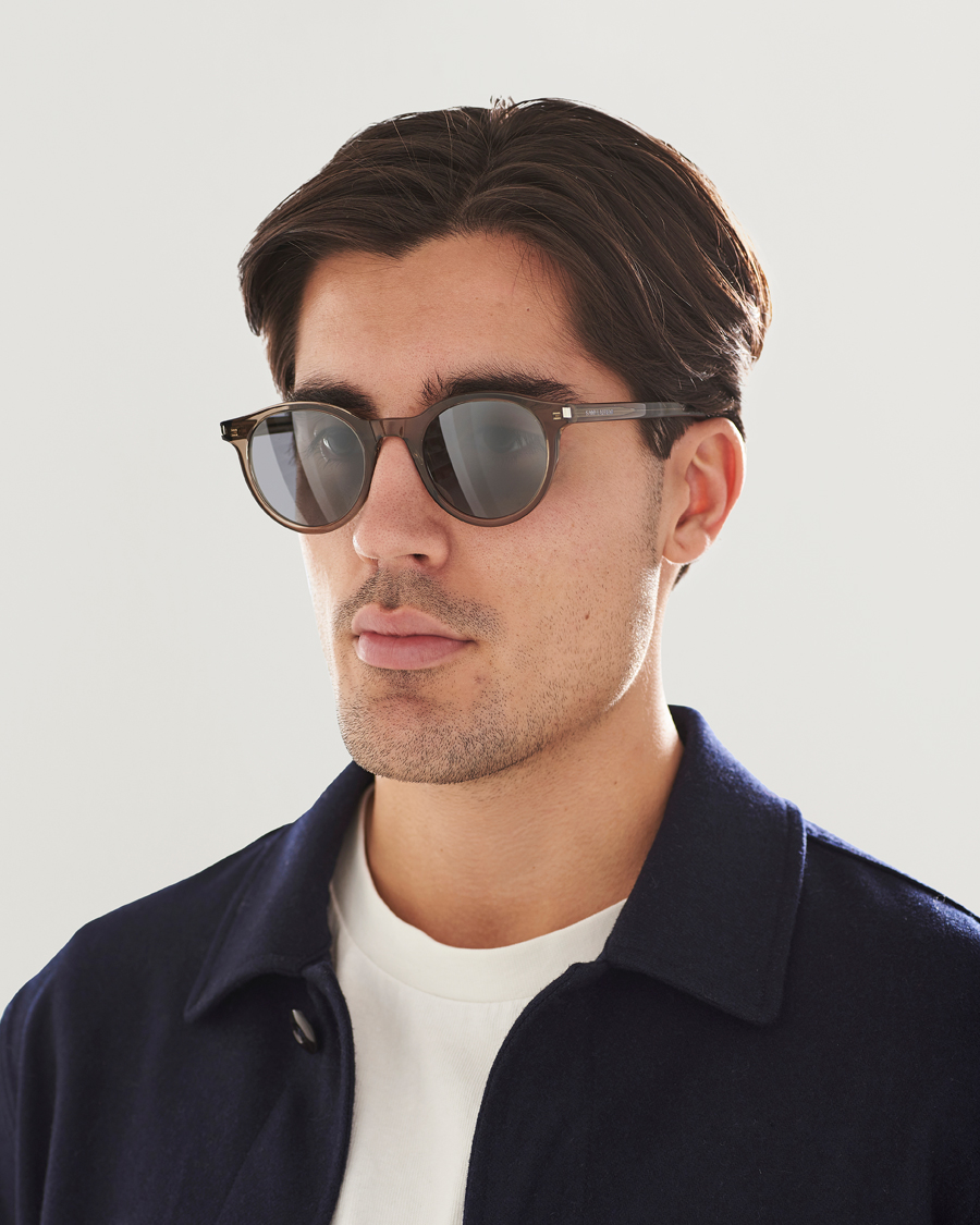 Herre | Saint Laurent SL 342 Mirror Lens Sunglasses Brown | Saint Laurent | SL 342 Mirror Lens Sunglasses Brown