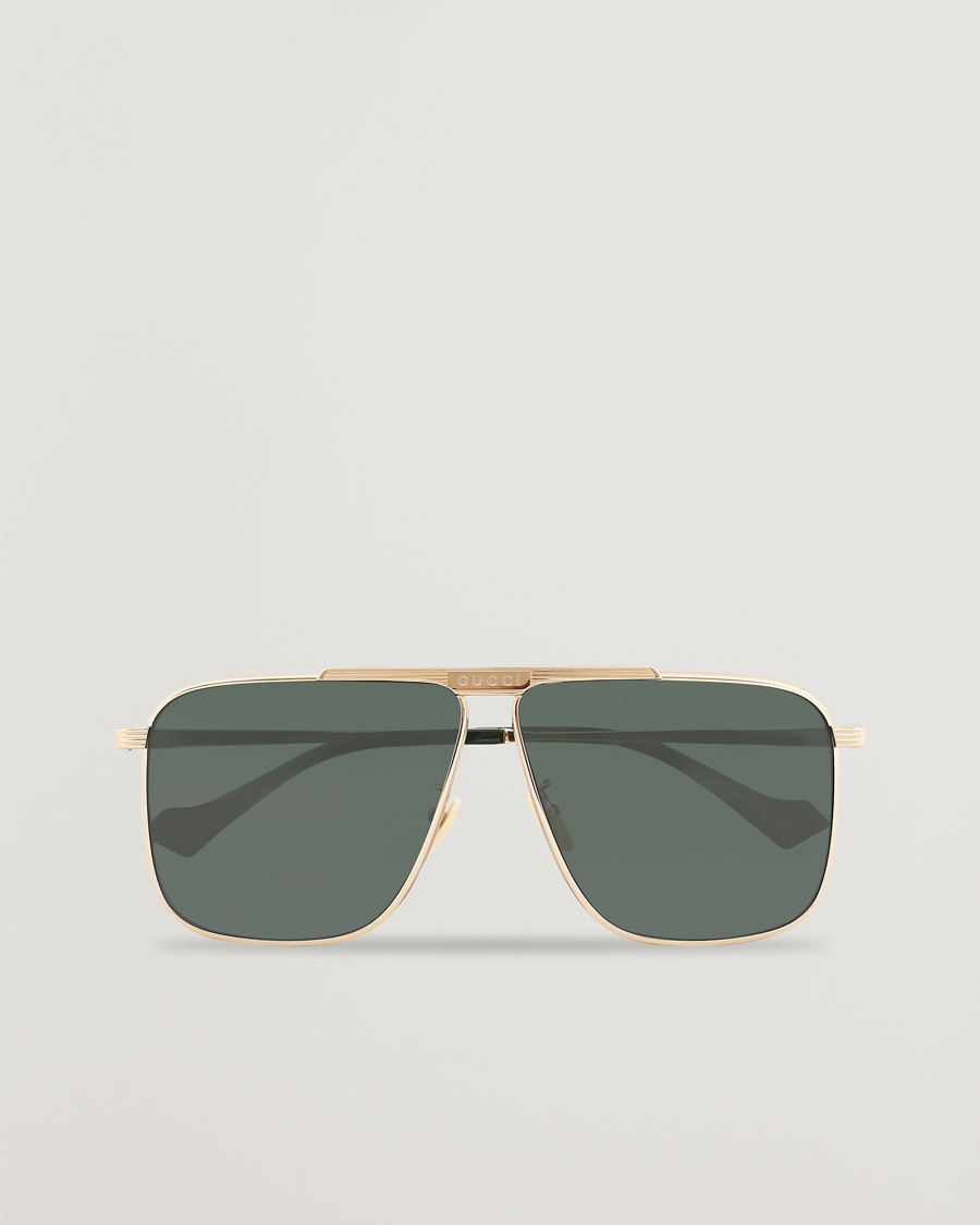 Herre | GUCCI GG8040S Sunglasses Gold/Green | Gucci | GG8040S Sunglasses Gold/Green