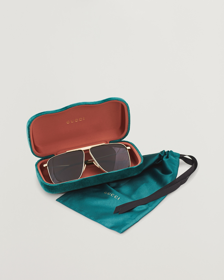 Herre | GUCCI GG8040S Sunglasses Gold/Green | Gucci | GG8040S Sunglasses Gold/Green
