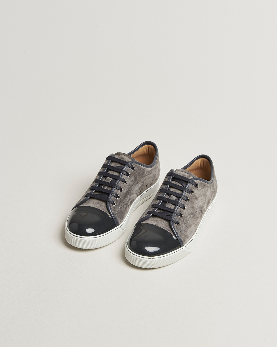 Men | Lanvin | Lanvin | Patent Cap Toe Sneaker Dark Grey