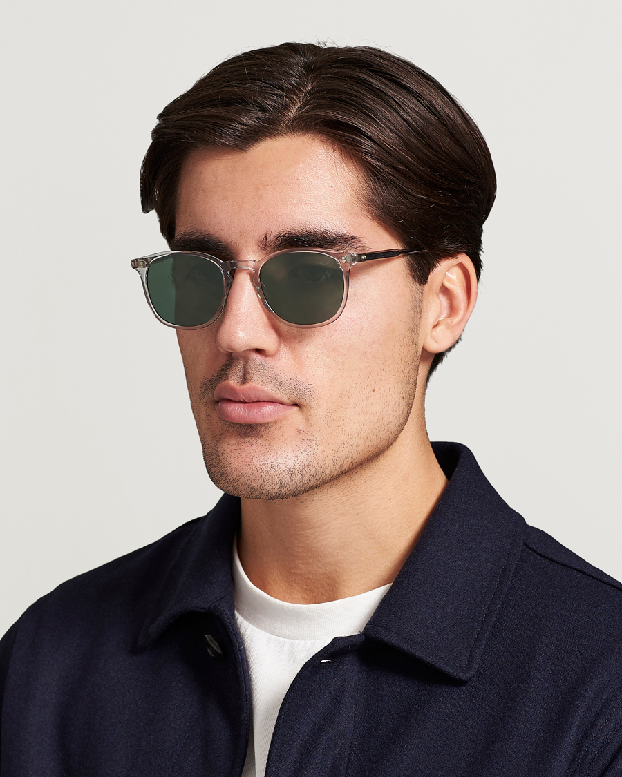 Herre | Buede solbriller | Garrett Leight | Kinney 49 Sunglasses Transparent/Green