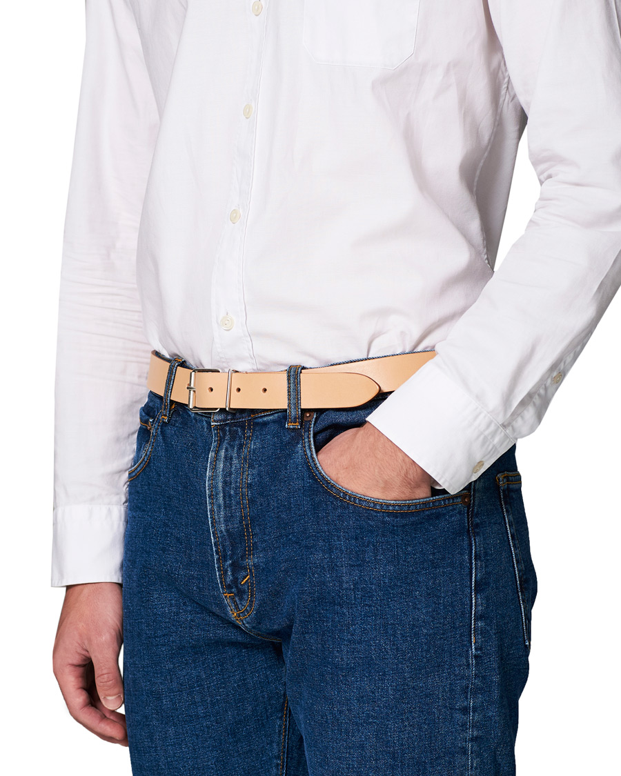 Herre | Umønstrede belter | Anderson's | Classic Casual 3 cm Leather Belt Natural