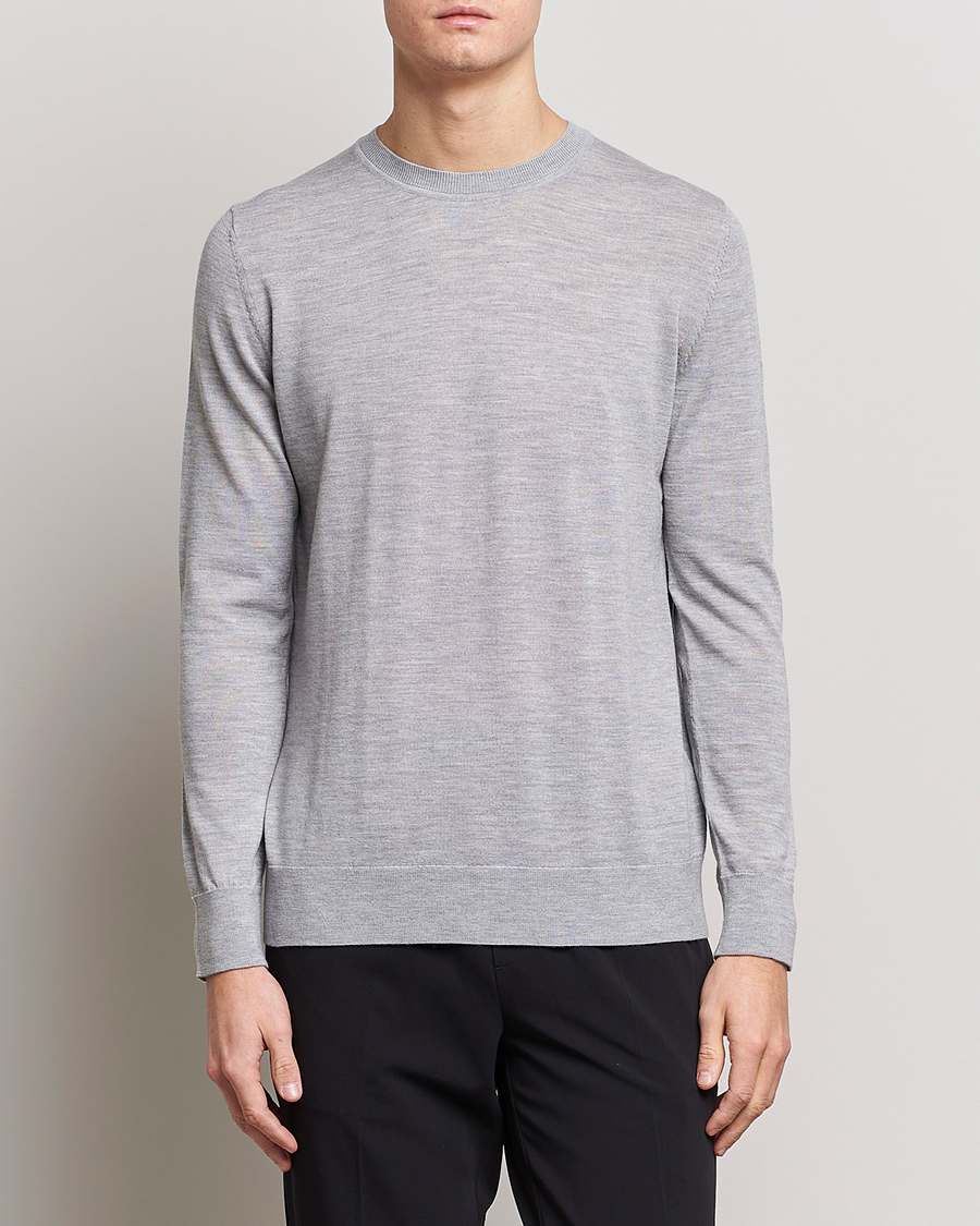 Herre | Klær | Samsøe Samsøe | Flemming Superfine Merino Wool Crew Neck Grey Melange