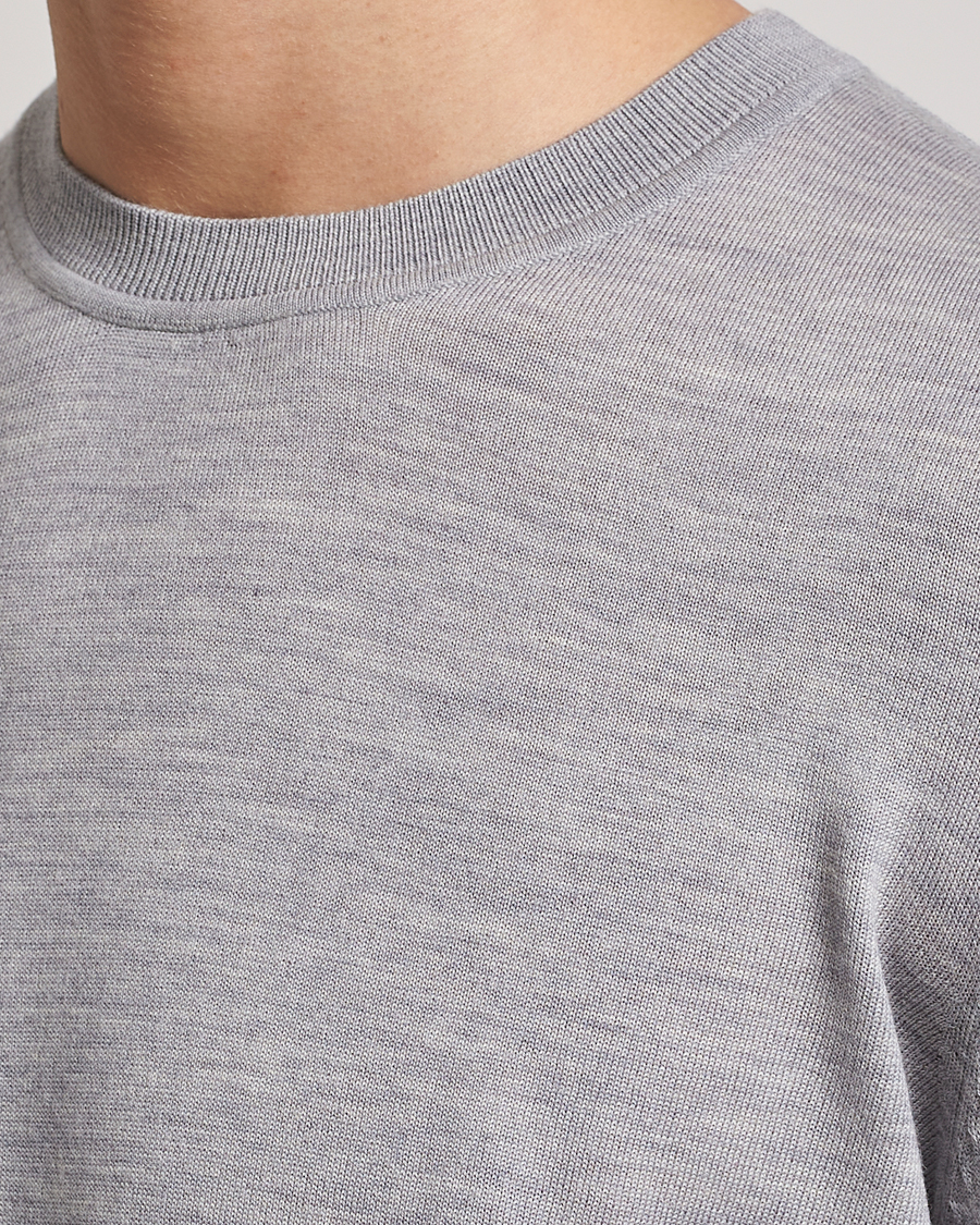 Herre | Gensere | Samsøe Samsøe | Flemming Superfine Merino Wool Crew Neck Grey Melange