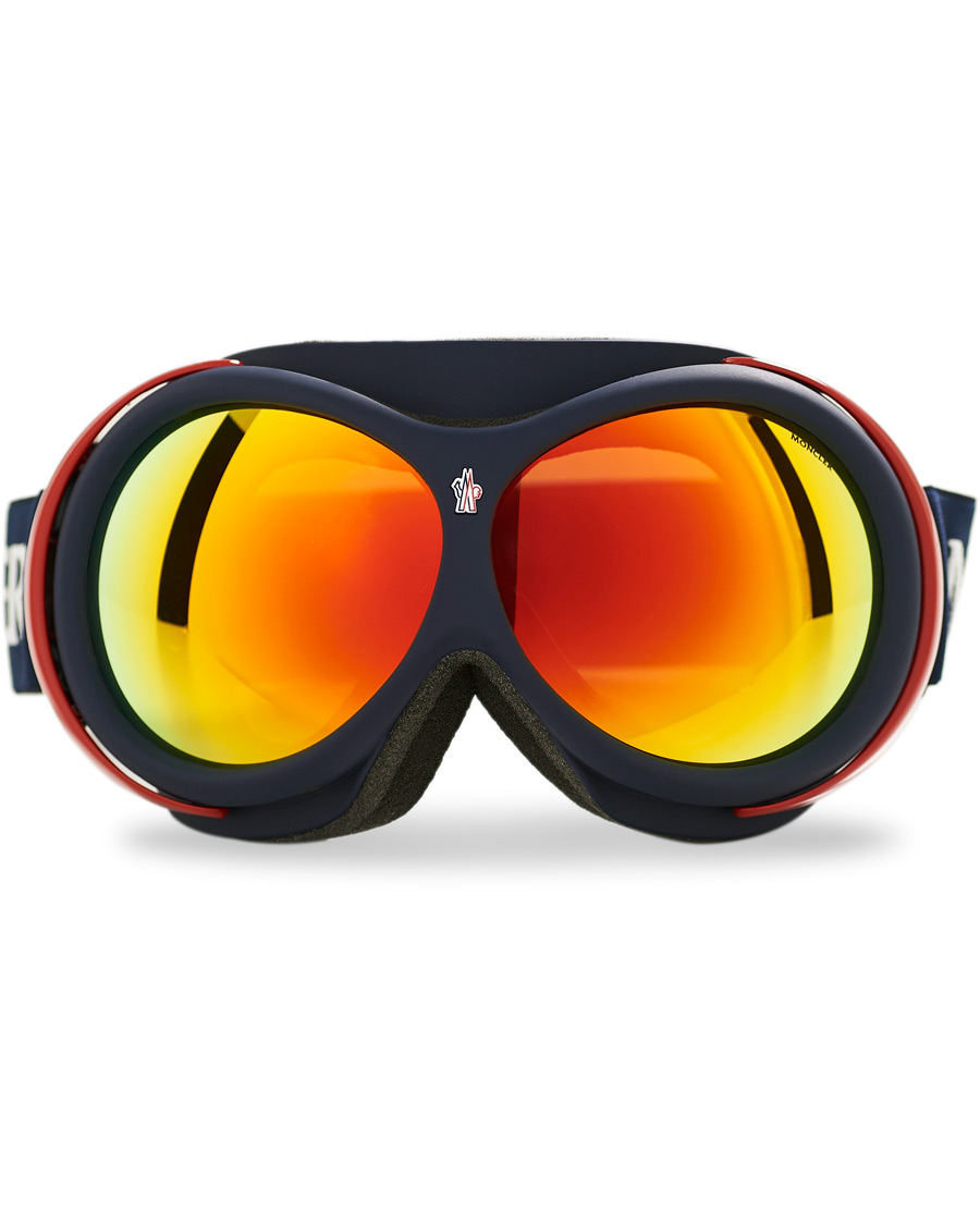 Herre | Moncler Lunettes ML0130 Goggles Blue/Red | Moncler Lunettes | ML0130 Goggles Blue/Red