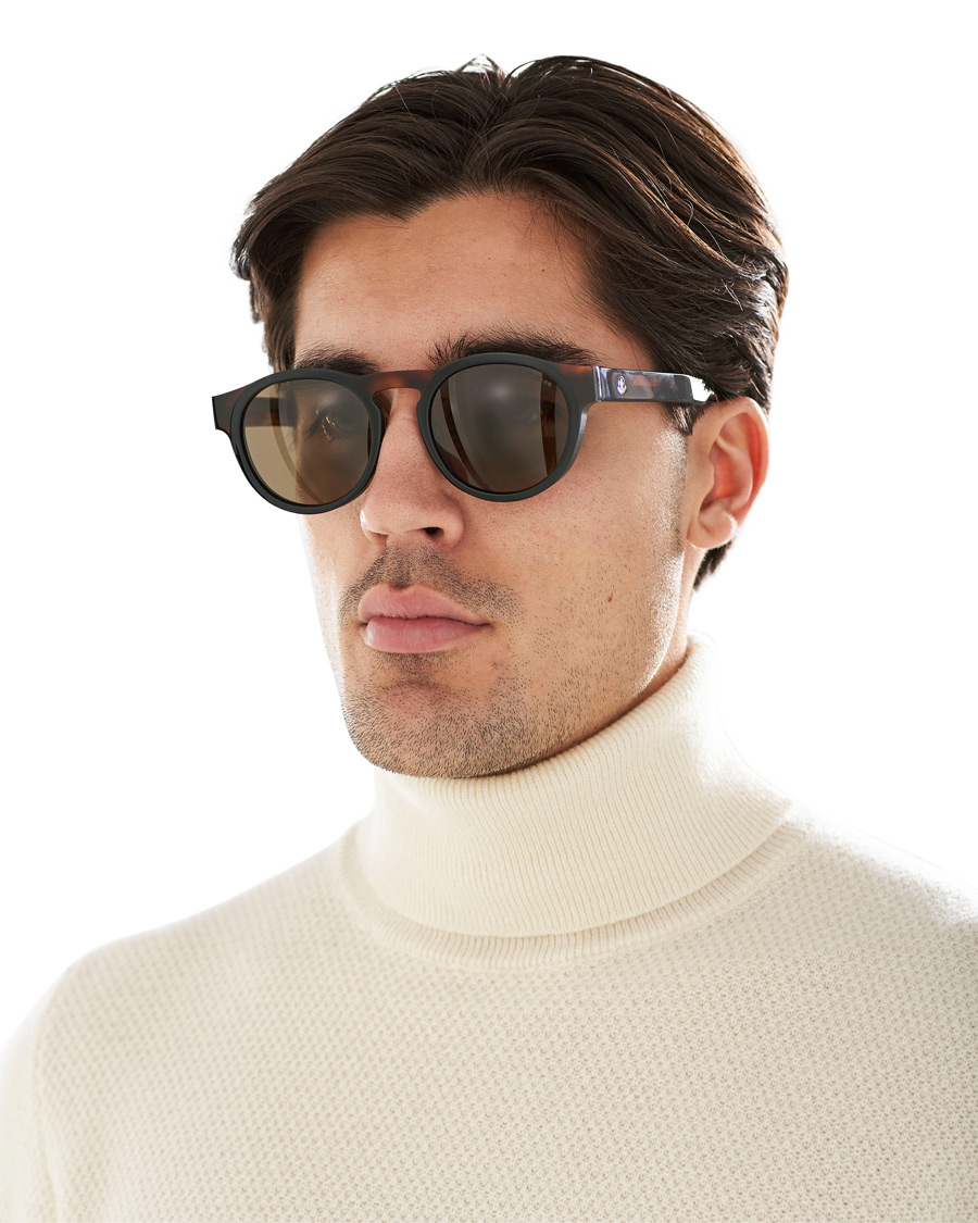 Herre | Moncler Lunettes ML0099 Sunglasses Black/Havana | Moncler Lunettes | ML0099 Sunglasses Black/Havana